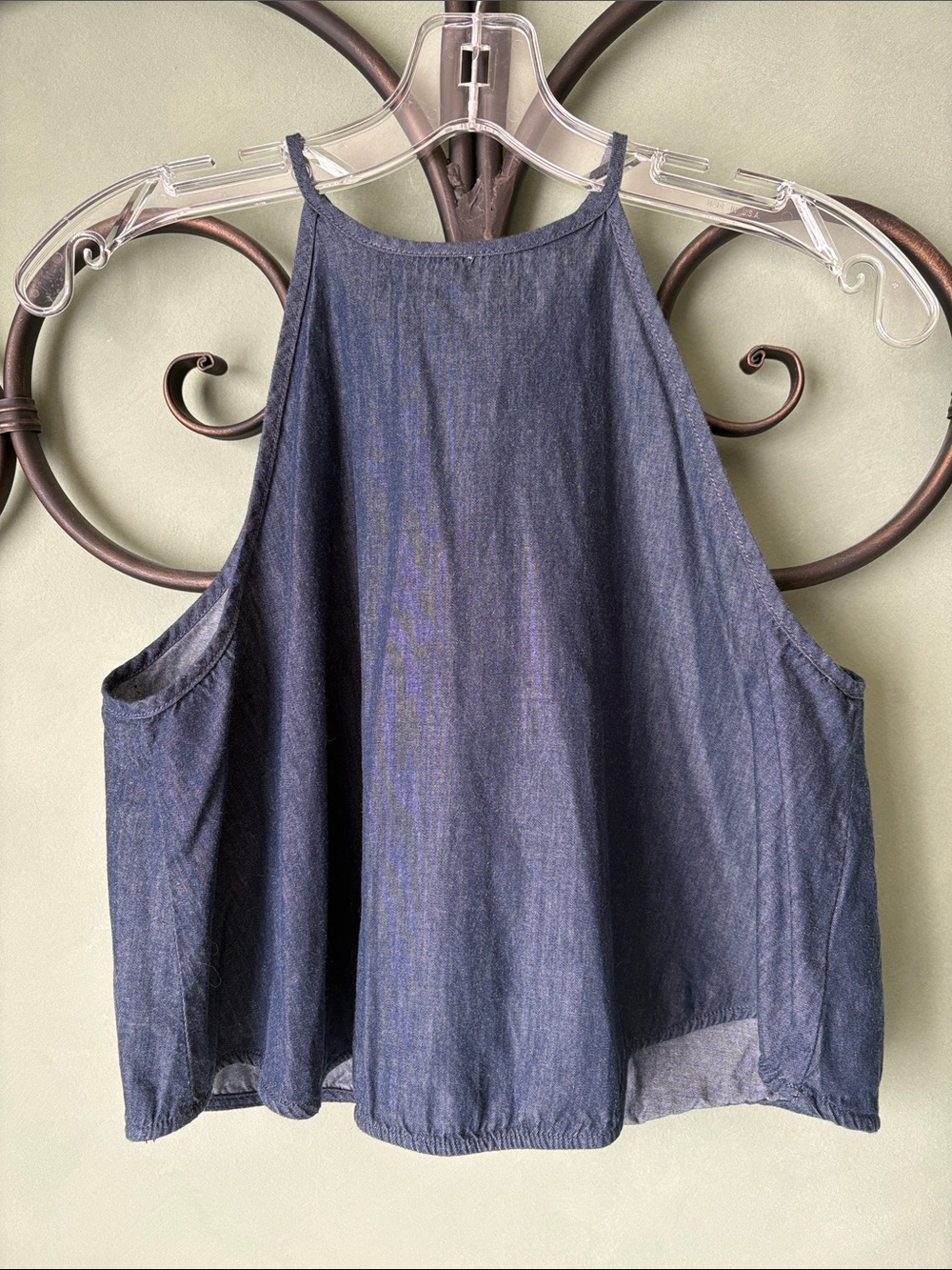 Guess Denim-Style Halter Tank Top - Blue